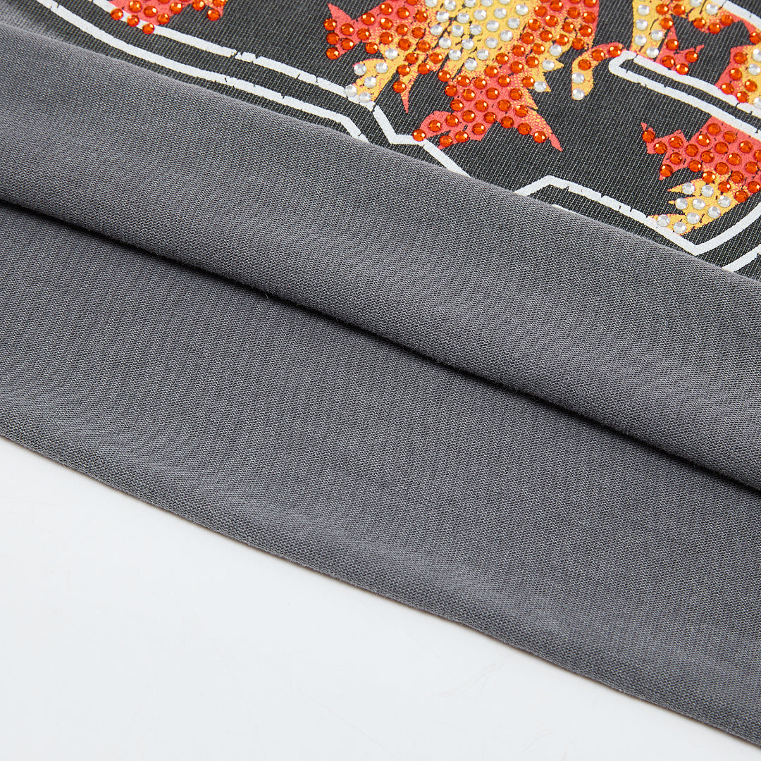 DUAA Raging Bull Oversized Graphic Tee — Washed Grey