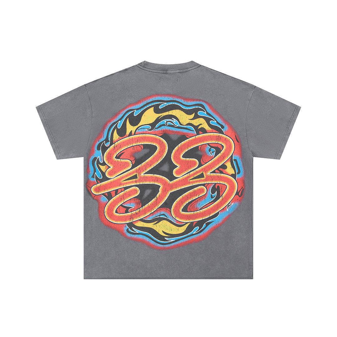 DUAA Raging Bull Oversized Graphic Tee — Washed Grey