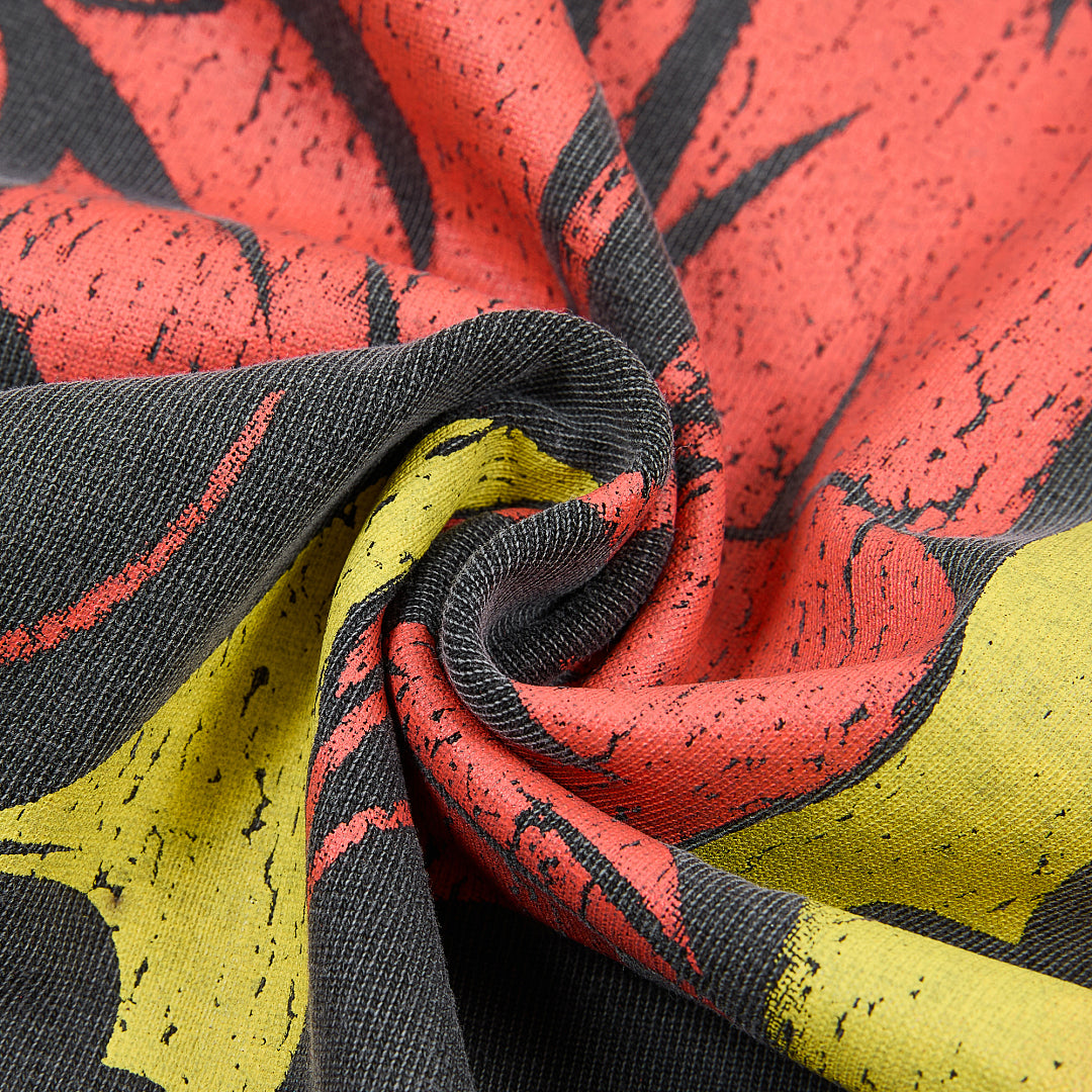 DUAA Raging Bull Oversized Graphic Tee — Washed Grey