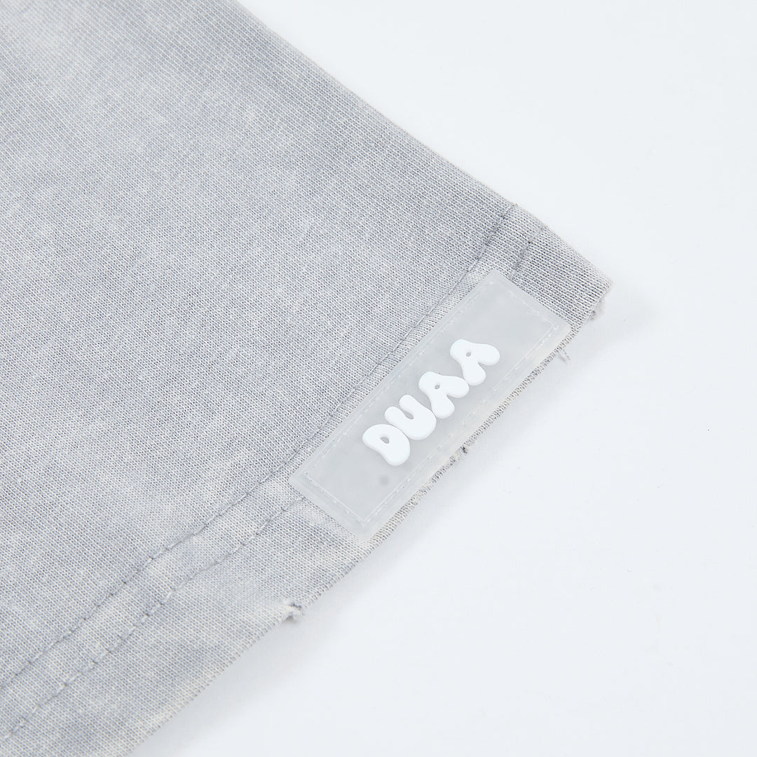 DUAA Nonstop Tiger Oversized Graphic Tee — Light Grey