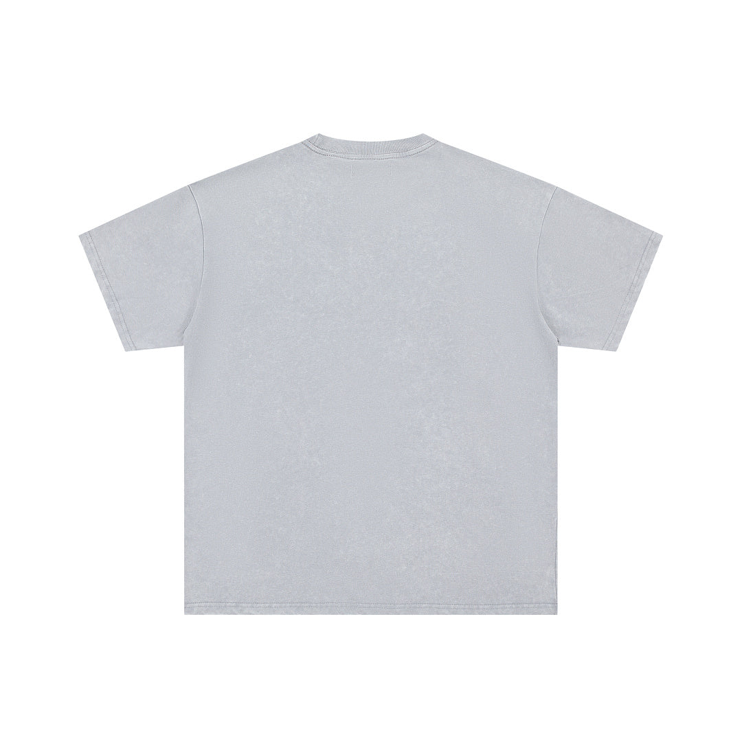 DUAA Nonstop Tiger Oversized Graphic Tee — Light Grey
