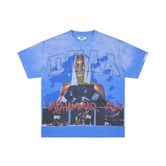 DUAA Muhammad Ali Oversized Graphic Tee — Blue