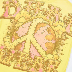 DUAA Wear Peace Earth Oversized Graphic Tee — Yellow