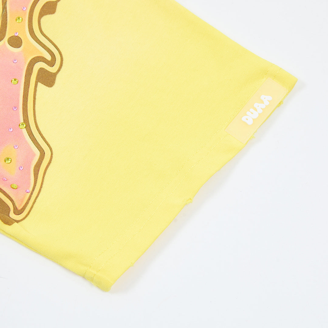 DUAA Wear Peace Earth Oversized Graphic Tee — Yellow
