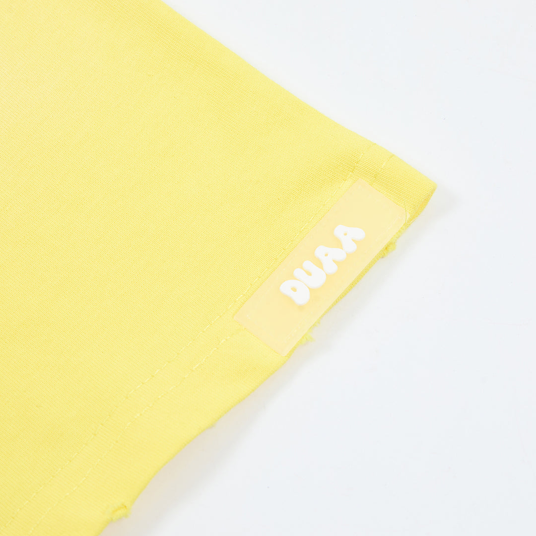 DUAA Wear Peace Earth Oversized Graphic Tee — Yellow