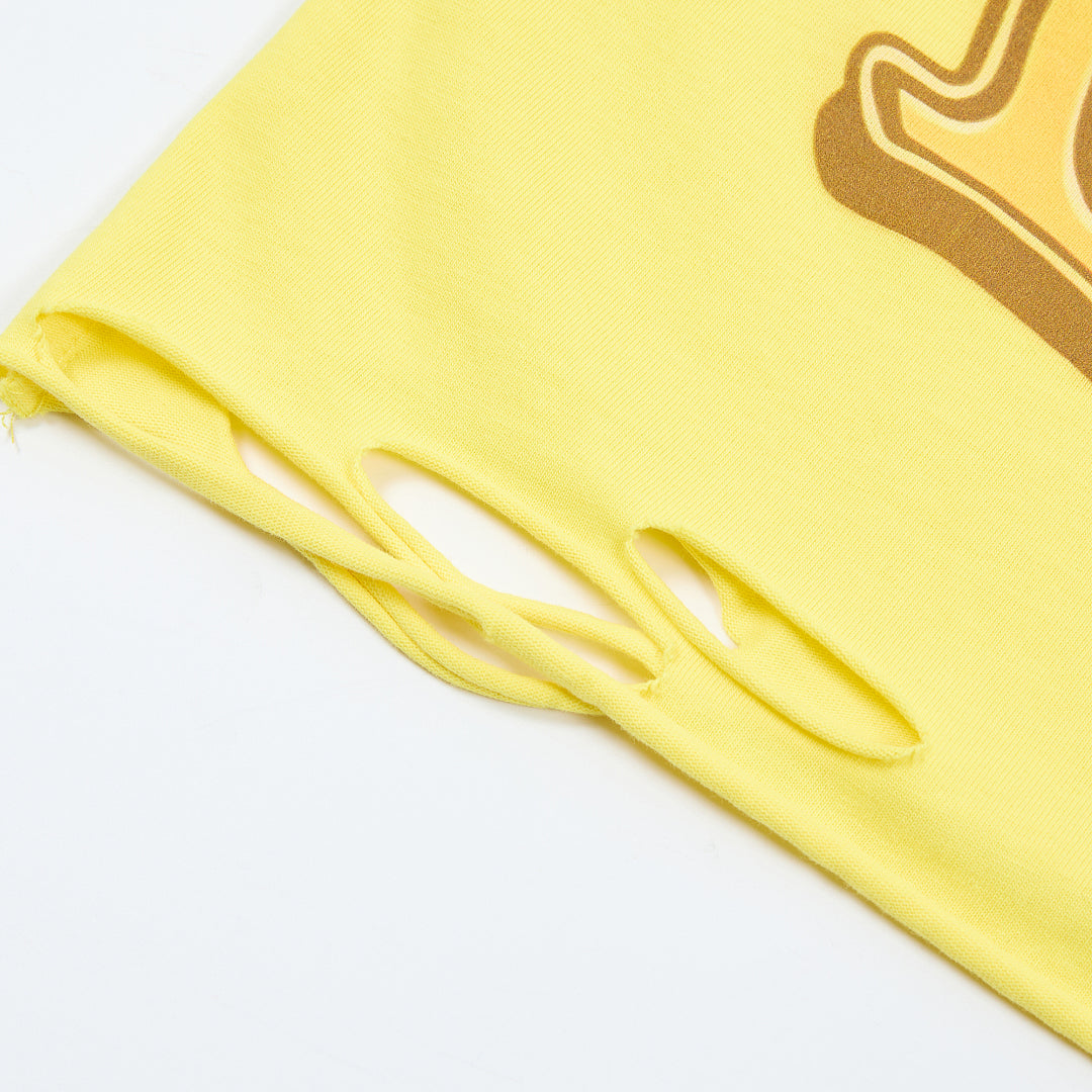DUAA Wear Peace Earth Oversized Graphic Tee — Yellow