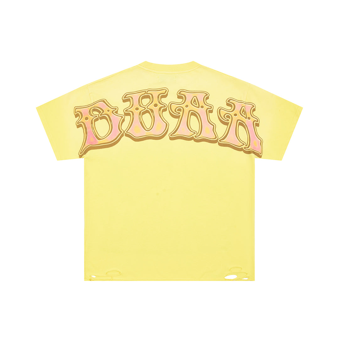 DUAA Wear Peace Earth Oversized Graphic Tee — Yellow