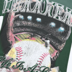 DUAA Wear Life Is A Sport Oversized Graphic Tee — Forest Green