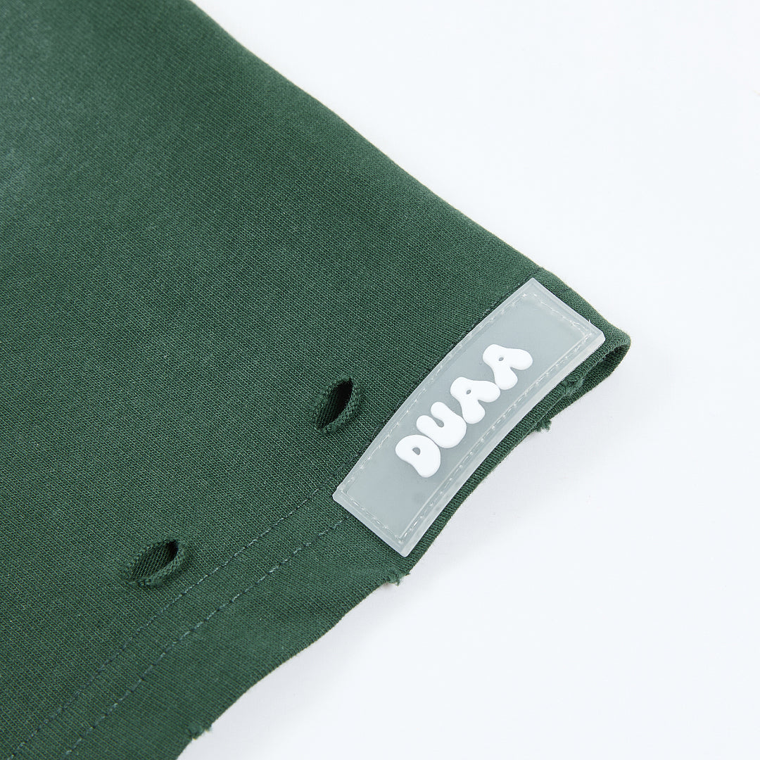 DUAA Wear Life Is A Sport Oversized Graphic Tee — Forest Green