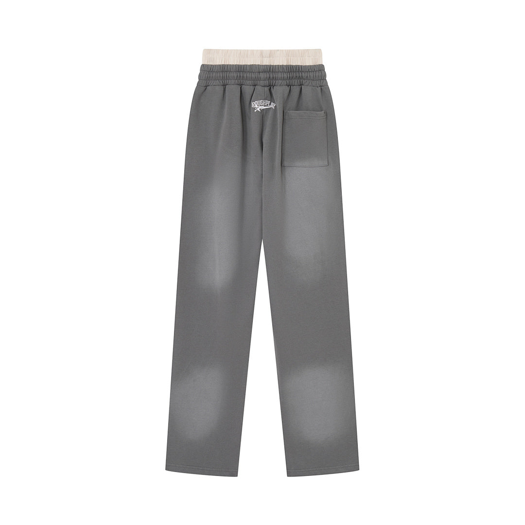 Rough Play Orange Stripe Oversized Sweatpants — Grey
