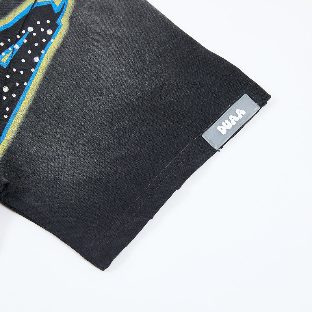 DUAA Forever Invasion 2 Oversized Graphic Tee — Washed Black