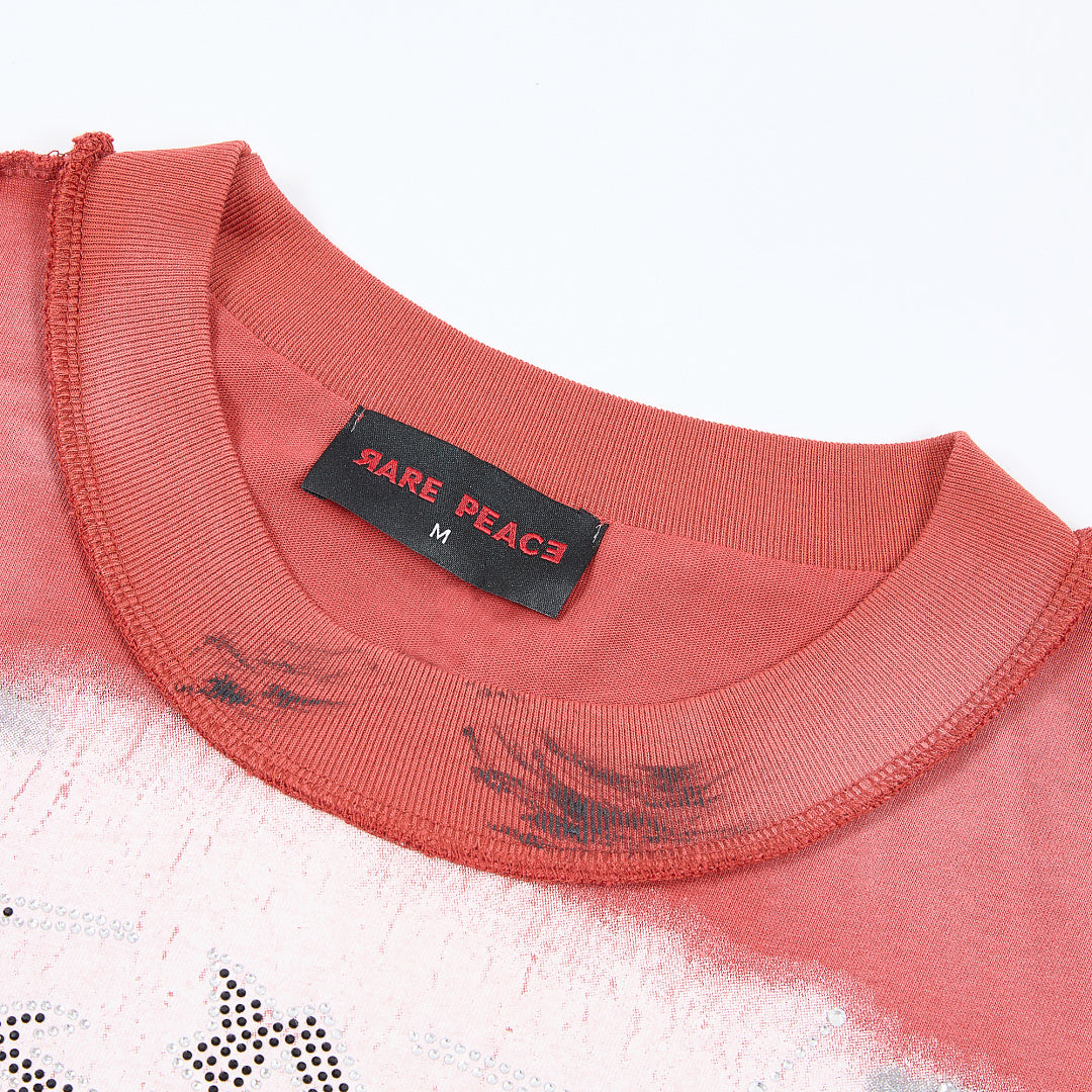 Rare Peace Angel Warrior Oversized Graphic Tee — Washed Pink