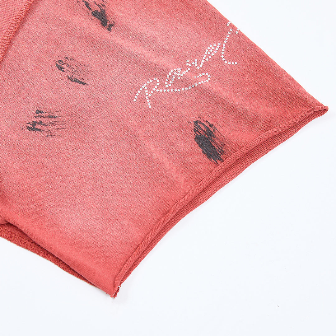 Rare Peace Angel Warrior Oversized Graphic Tee — Washed Pink