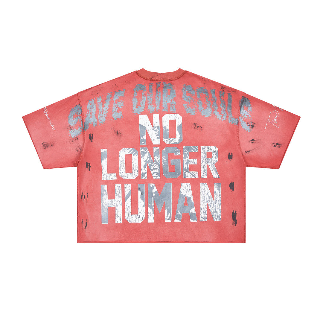 Rare Peace Angel Warrior Oversized Graphic Tee — Washed Pink