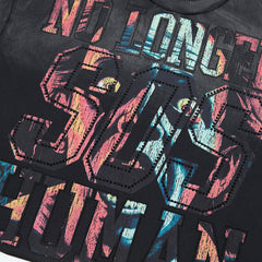 Rare Peace No Longer Human Oversized Graphic Tee — Washed Black