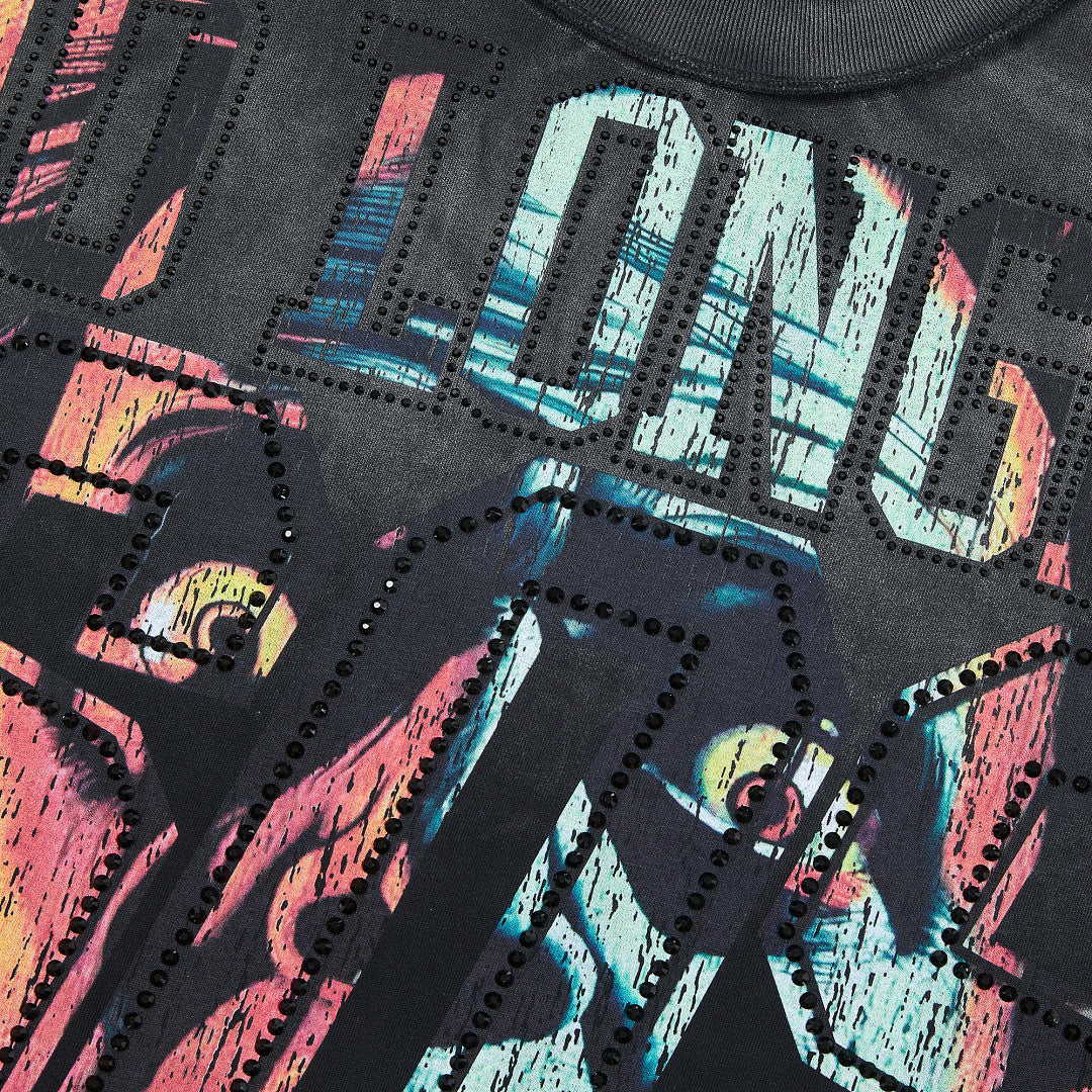 Rare Peace No Longer Human Oversized Graphic Tee — Washed Black