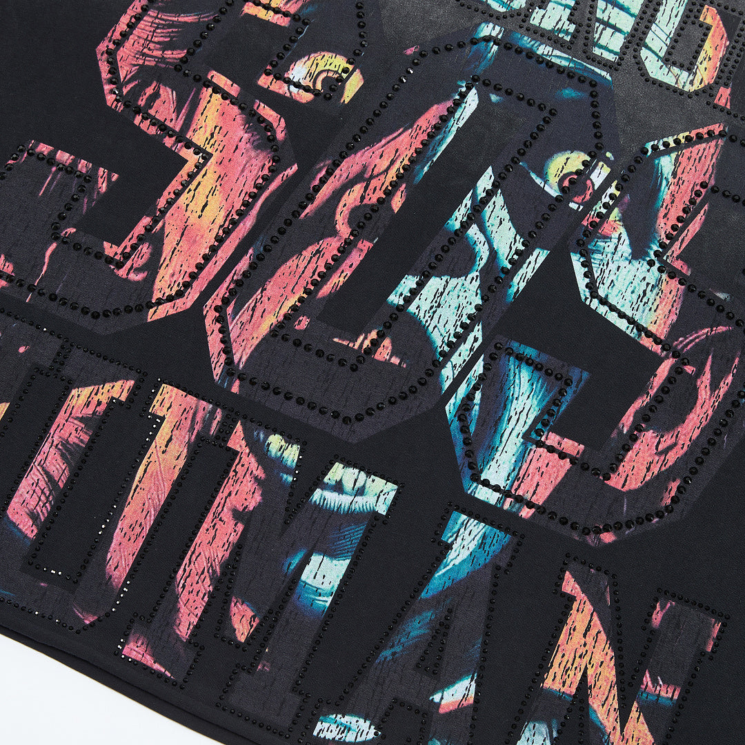 Rare Peace No Longer Human Oversized Graphic Tee — Washed Black