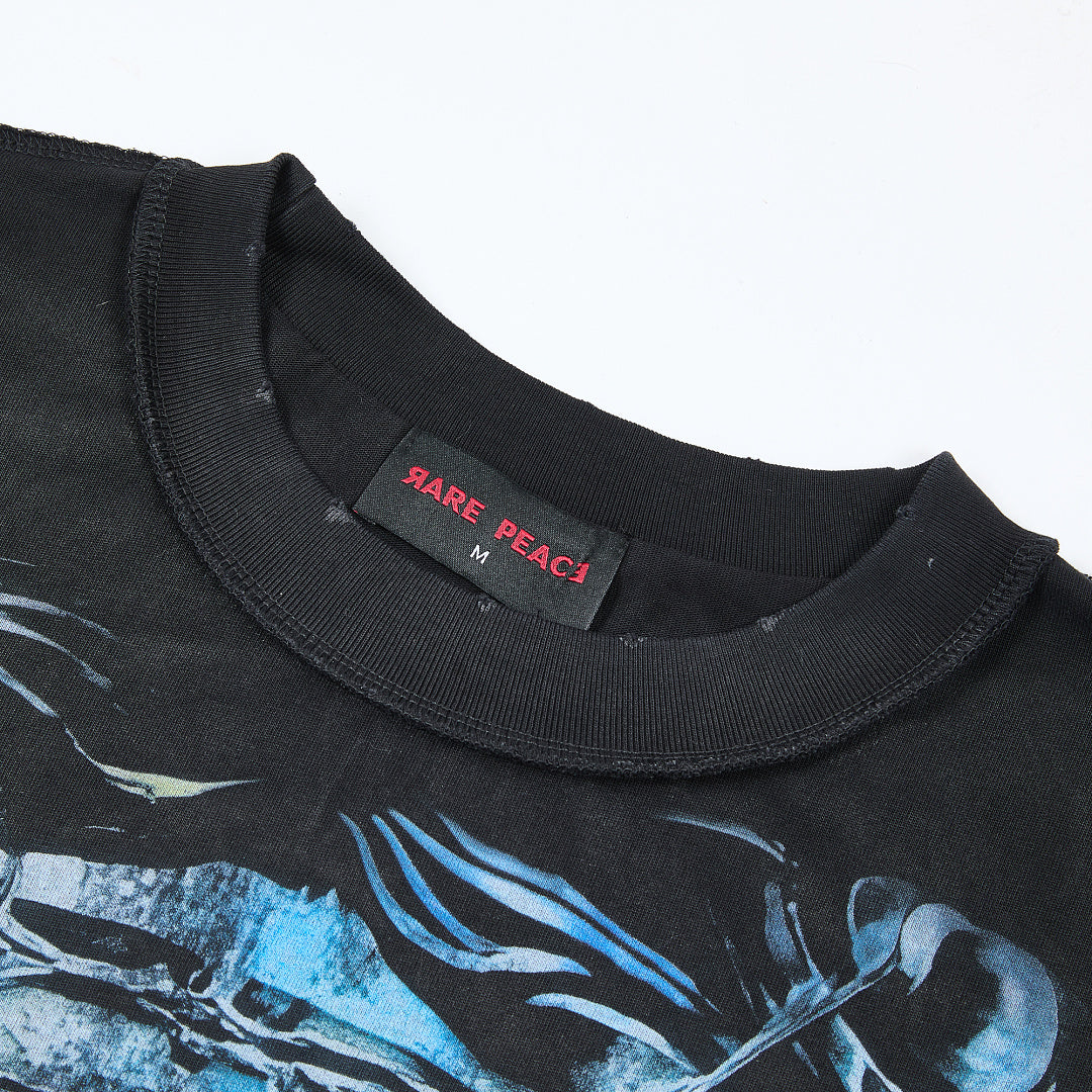 Rare Peace God’s Tear Oversized Graphic Tee — Black