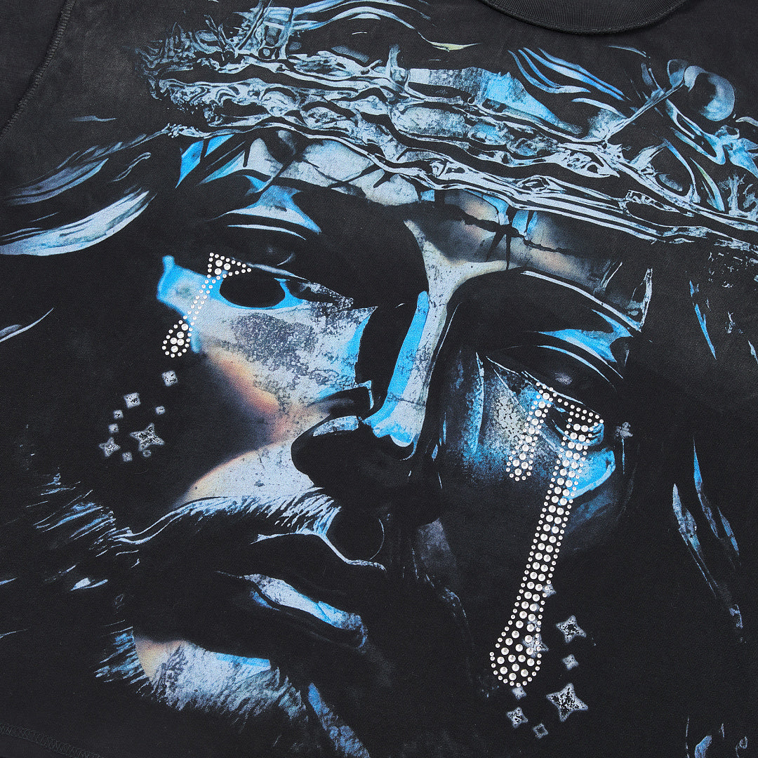 Rare Peace God’s Tear Oversized Graphic Tee — Black