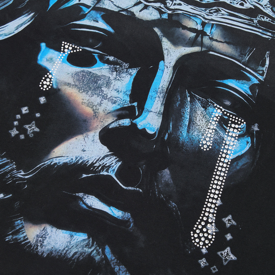 Rare Peace God’s Tear Oversized Graphic Tee — Black