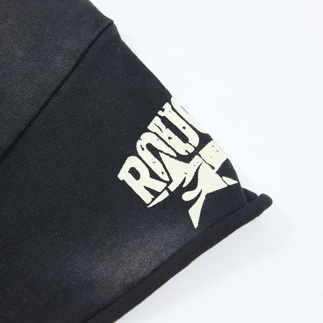 Rough Play Skeleton Cruiser Oversized Graphic Tee — Washed Black