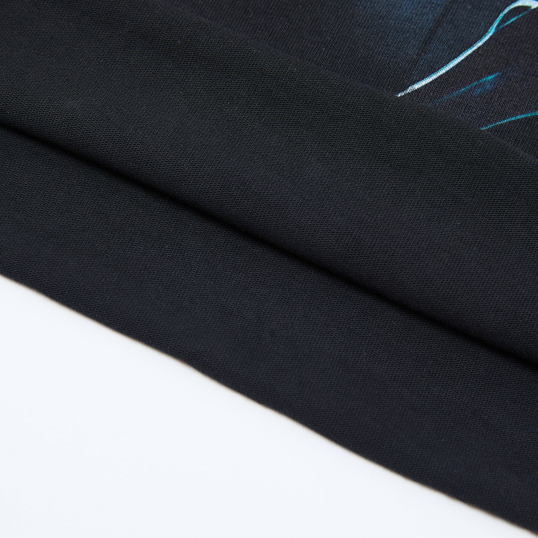 Rough Play Skeleton Cruiser Oversized Graphic Tee — Washed Black