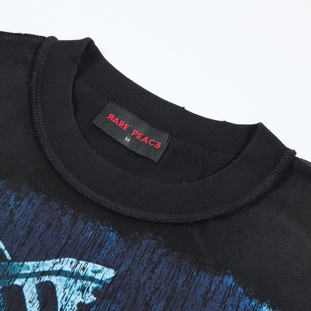 Rare Peace Decals Oversized Graphic Tee — Washed Black
