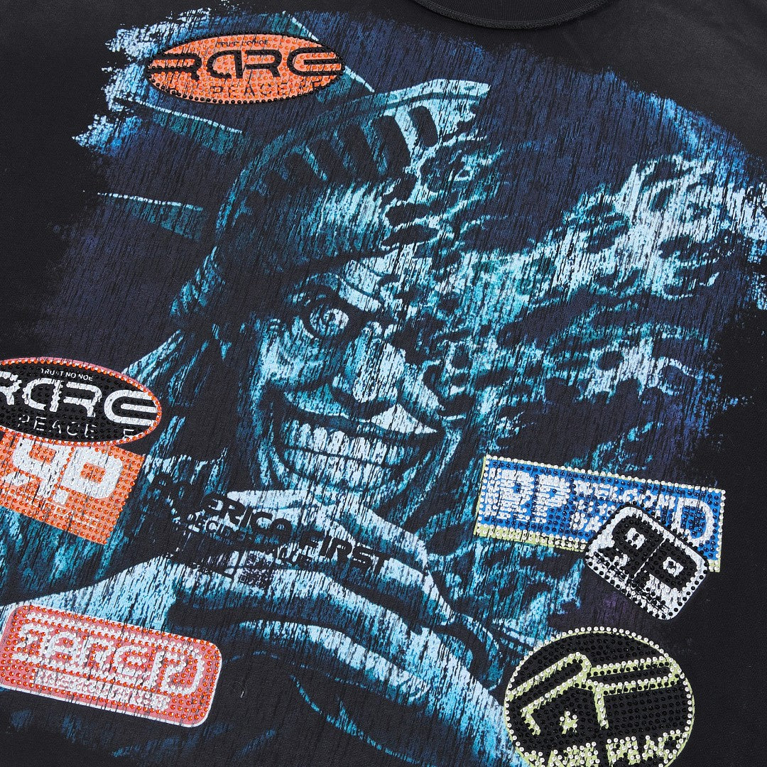 Rare Peace Decals Oversized Graphic Tee — Washed Black