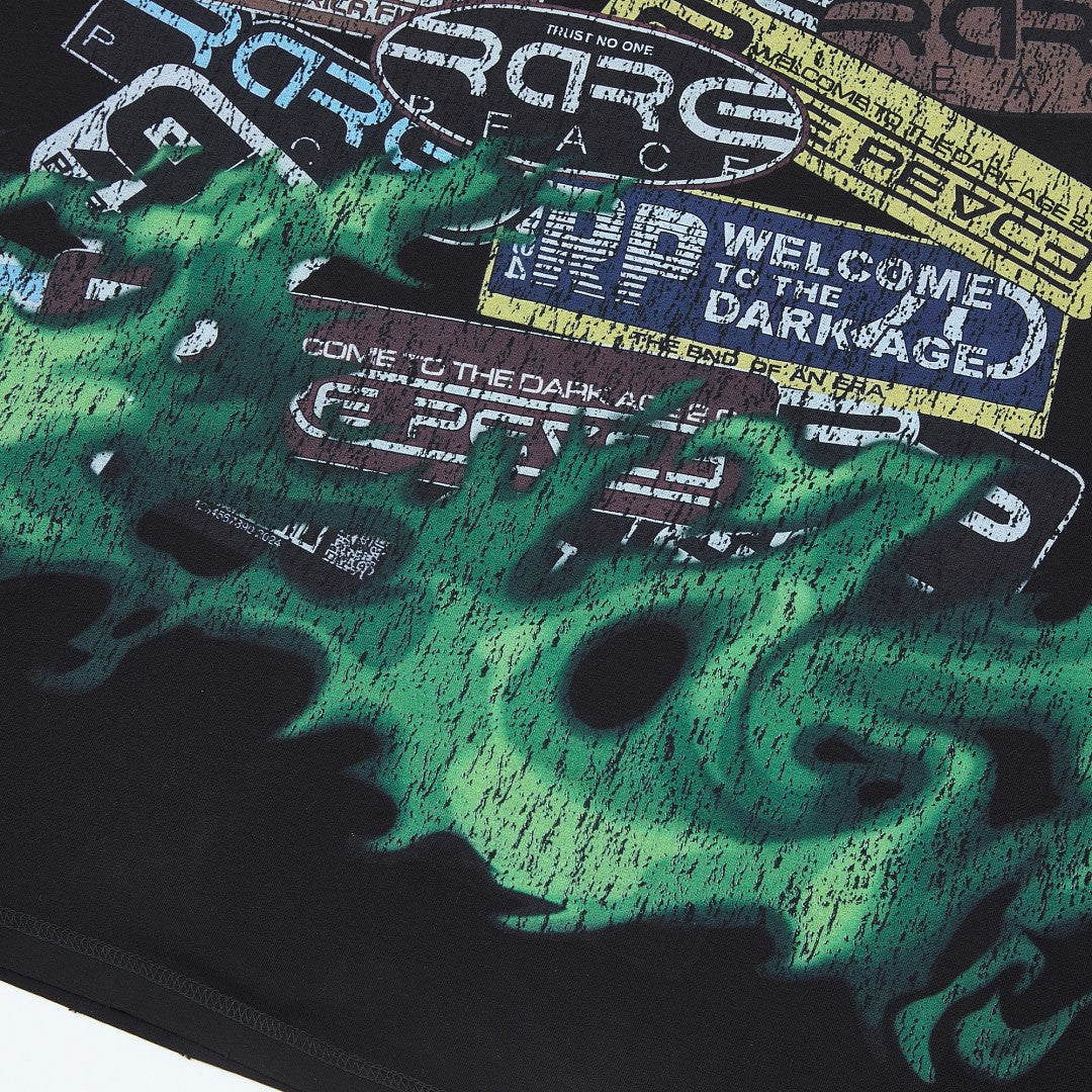 Rare Peace Decals Oversized Graphic Tee — Washed Black