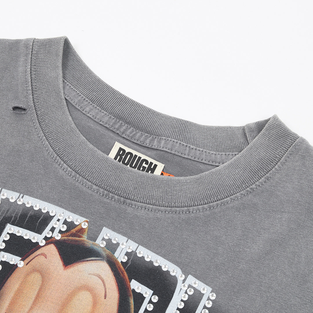 Rough Play Astro Kid Oversized Long Sleeve Tee — Grey