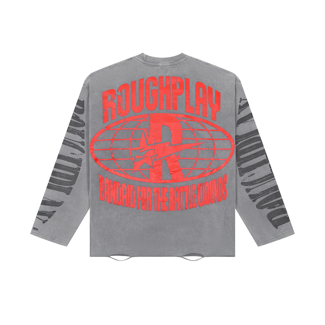 Rough Play Astro Kid Oversized Long Sleeve Tee — Grey