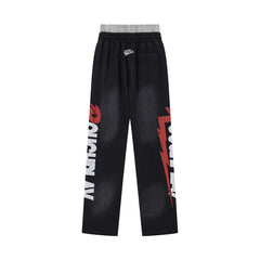 Rough Play Wordmark Oversized Sweatpants — Black
