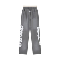 Rough Play Wordmark Oversized Sweatpants — Grey