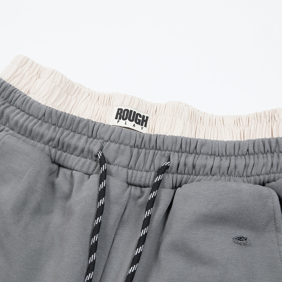 Rough Play Wordmark Oversized Sweatpants — Grey