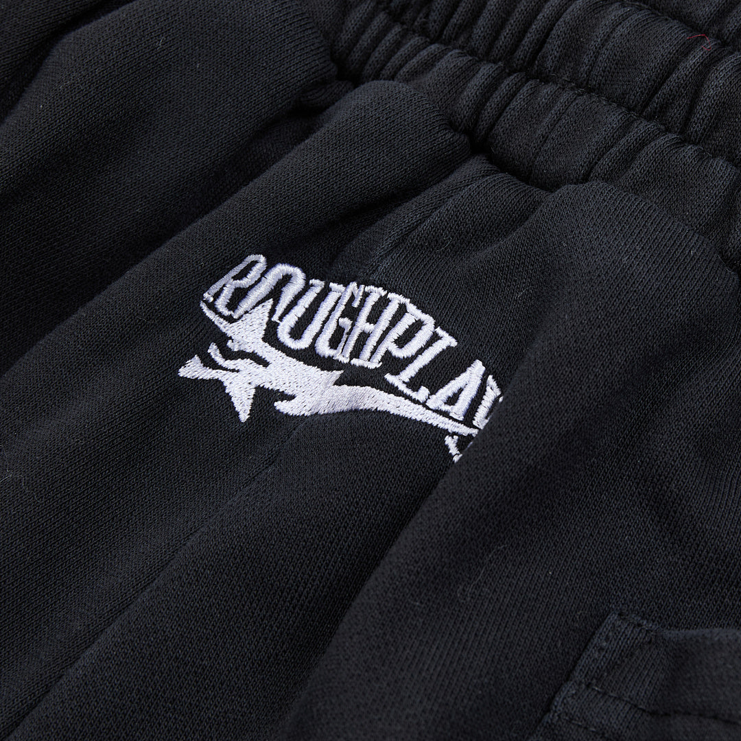Rough Play Wordmark Oversized Sweatpants — Black