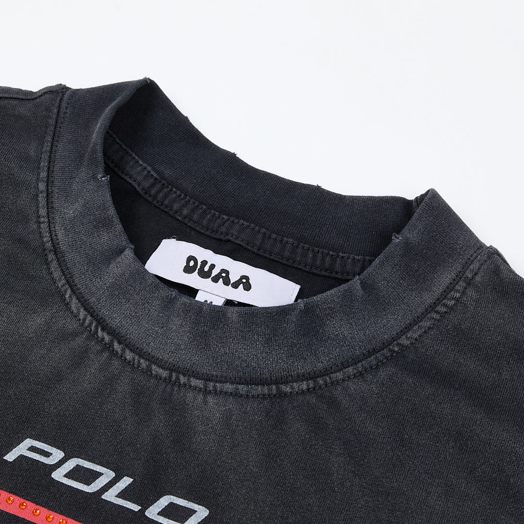DUAA Polo Sports Division Oversized Graphic Tee — Black
