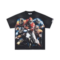 DUAA Gridiron Oversized Graphic Tee — Black