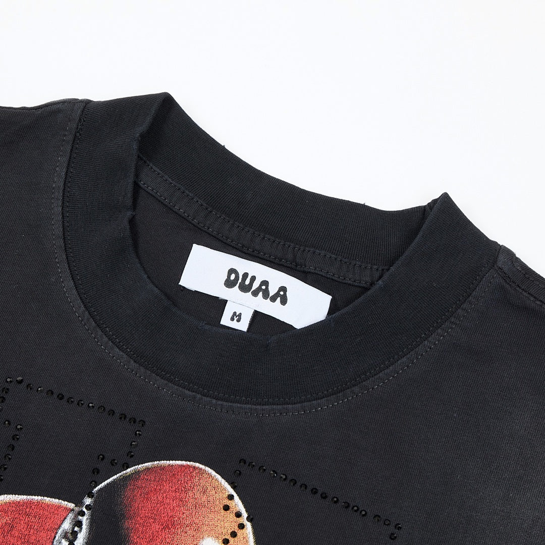 DUAA Gridiron Oversized Graphic Tee — Black
