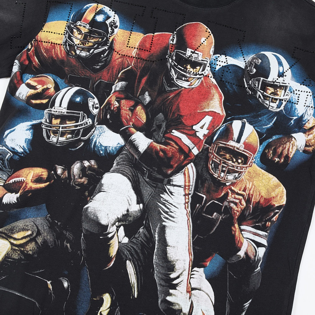 DUAA Gridiron Oversized Graphic Tee — Black