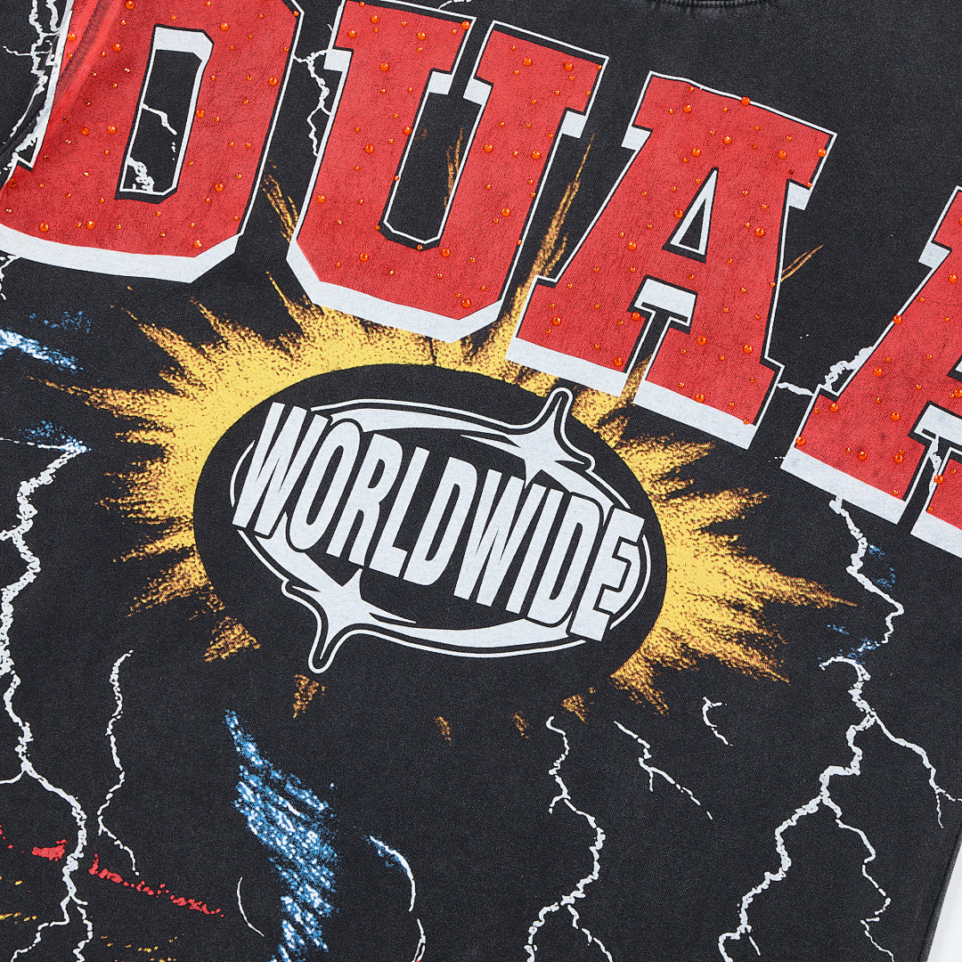 DUAA Worldwide Storm Oversized Graphic Tee — Black