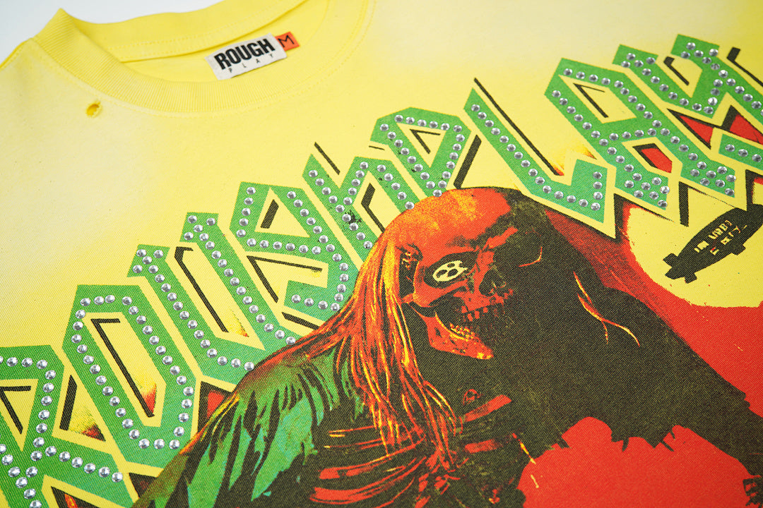 Rough Play Night Creature Oversized Graphic Tee — Yellow