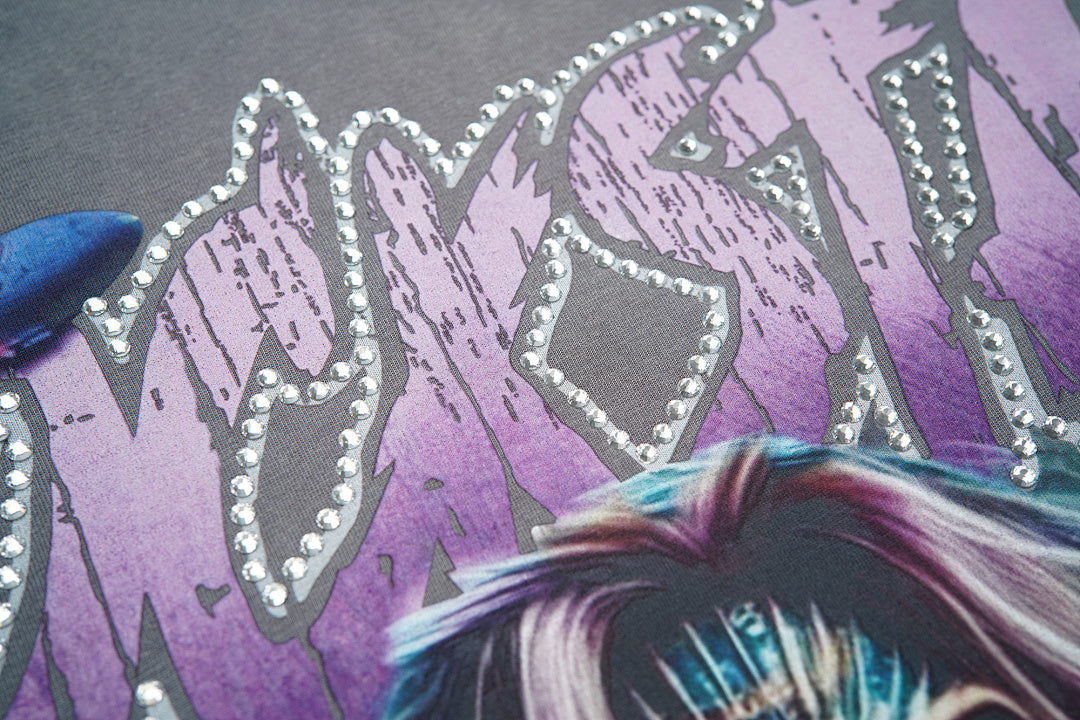 Rough Play Rockstar Gotham City Oversized Graphic Tee — Grey