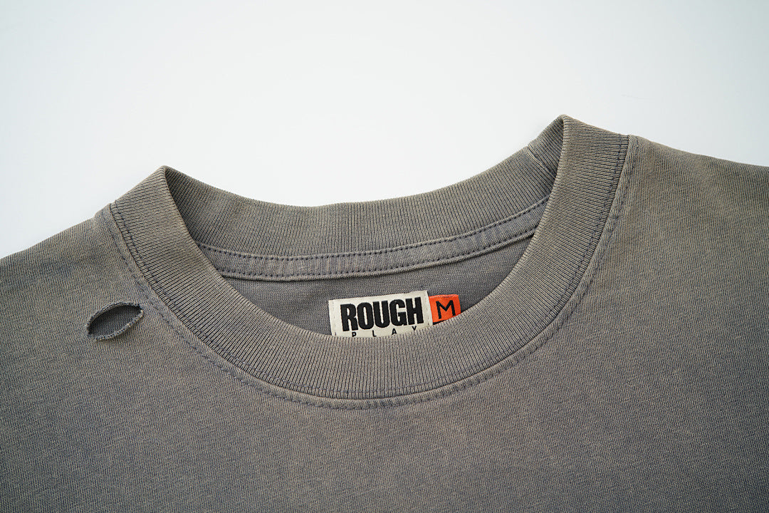 Rough Play Your Soul Is Mine Oversized Graphic Tee — Grey