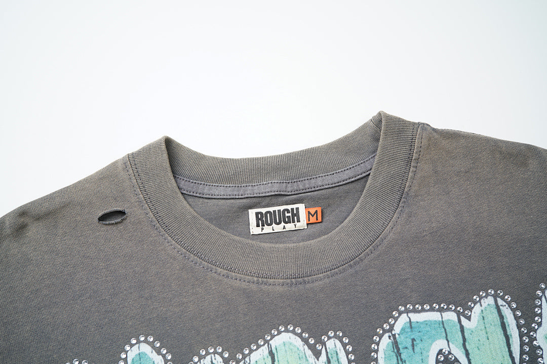 Rough Play We Are the Streets Oversized Graphic Tee — Grey