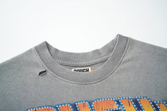 Rough Play Casino Skull Oversized Graphic Tee — Grey