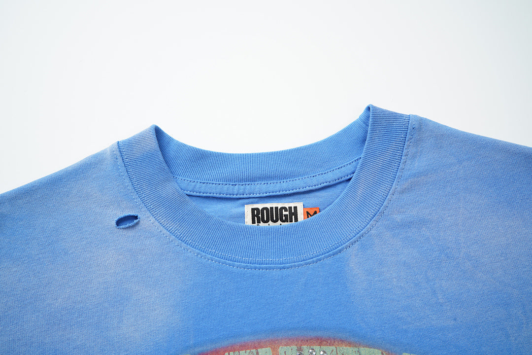 Rough Play Dark Knight Oversized Graphic Tee — Blue