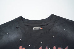 Rough Play Fire Eye Monster Oversized Graphic Tee — Black