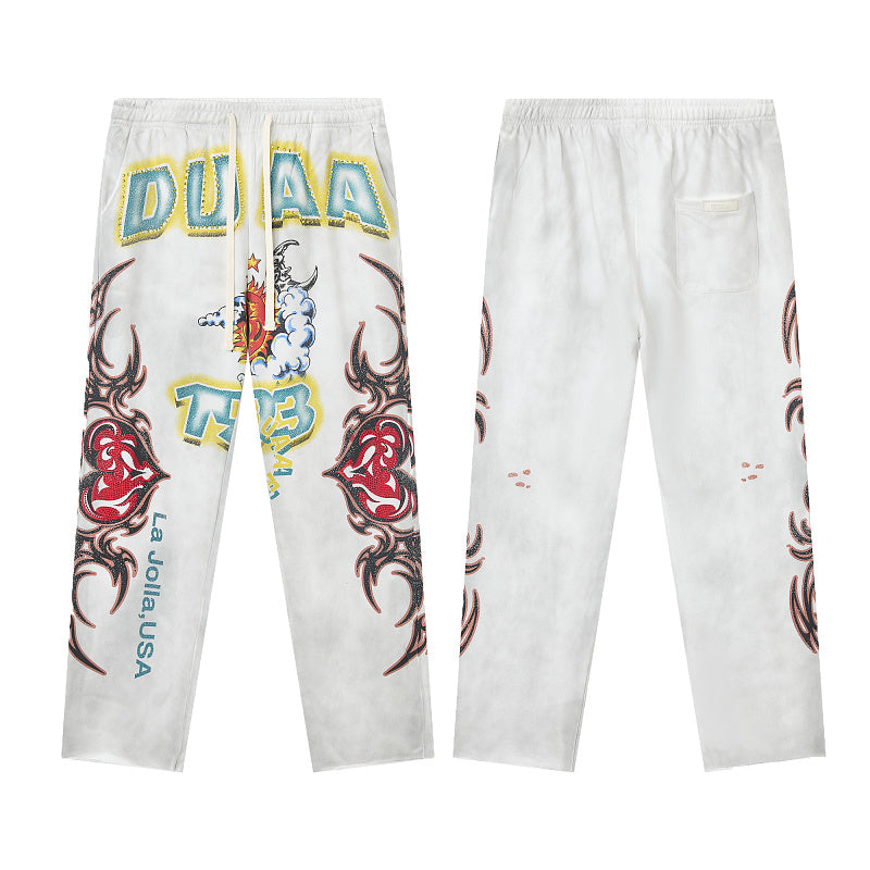 DUAA Sunkiss 1993 Graphic Sweatpants — Washed White