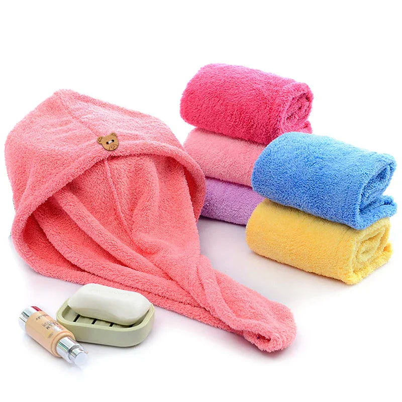 Womens Hair Drying Hat Quick-dry Hair Towel Cap Hat Bath Hat Microfibre After Shower Dry Hair Hat Cap Bathing Accessories Tool