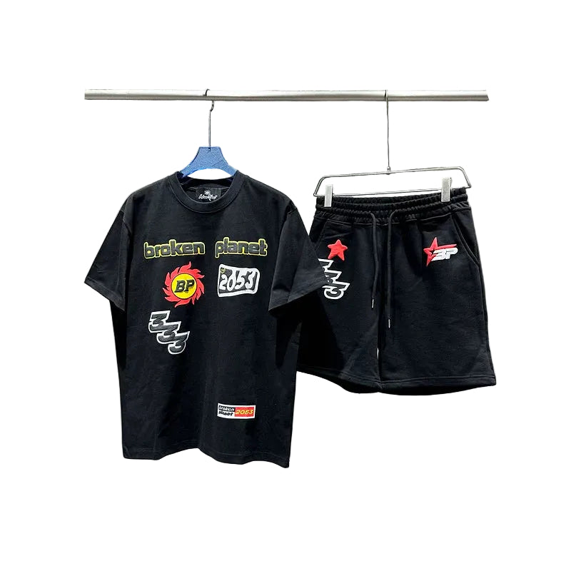 Broken Planet 2053 Graphic Matching Short Set - 2 Colors Available